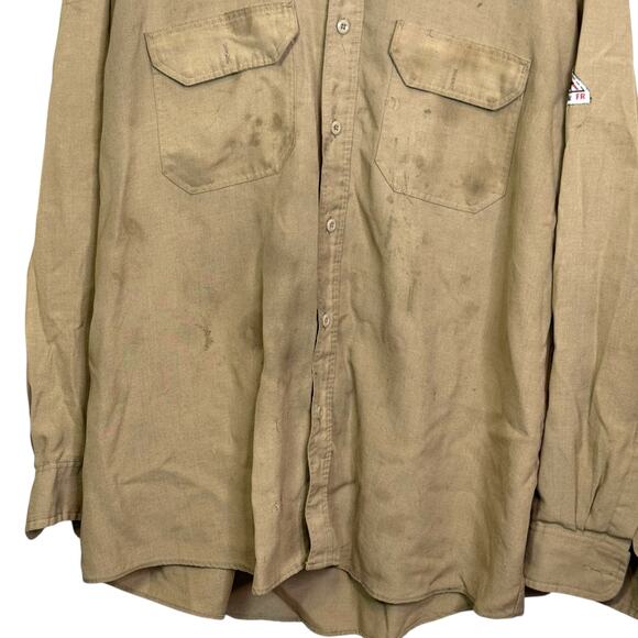 Bulwark Protective Apparel Tan Size XXL Button Up Nomex FR Shirt - Picture 3 of 8